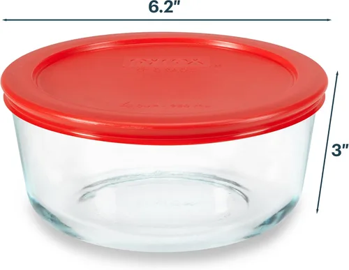 Vista 2 de Pyrex Simply Store - Recipiente de cristal para almacenamiento de alimentos, tapas de plástico sin BPA y no tóxicas de ajuste perfecto, apto