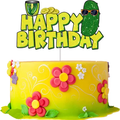 Vista 2 de Encantadores pepinos en escabeche de cumpleaños para niños y adultos, decoración divertida de dibujos animados de pepino, pepino, suministros