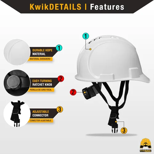 Vista 2 de KwikSafety - Charlotte, NC - Sombreros duros [Ala completa, estilo gorra, estilo de escalada] Tipo 1, Clase C ANSI OSHA