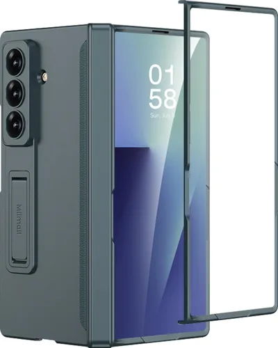 Vista 10 de Miimall Funda compatible con Samsung Galaxy Z Fold 5, [bisagra magnética de protección completa] [protector de pantalla integrado]