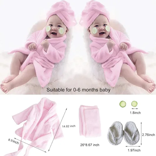 Vista 2 de Accesorios de fotografía para recién nacidos, 5 piezas, batas de baño, toallas de baño con zapatillas, accesorios para fotos de pepino para bebés