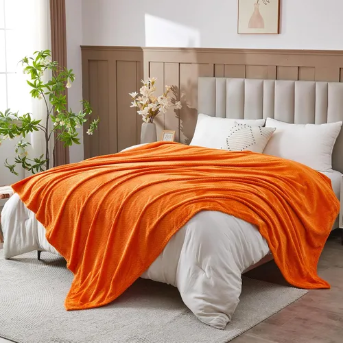 Vista 22 de NEWCOSPLAY Manta de Tiro Súper Suave Aqua Franela Sedosa Premium Fleece con Patrón de Hojas Ligera Manta de Cama para Uso en Todas las Estaciones