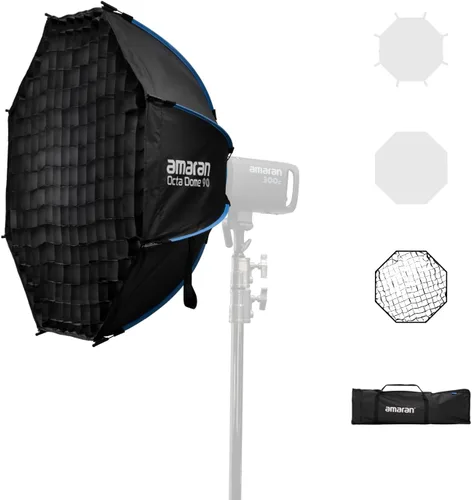 Vista 8 de amaran Octa Dome 60 Softbox, caja de luz octogonal Bowens de un solo broche