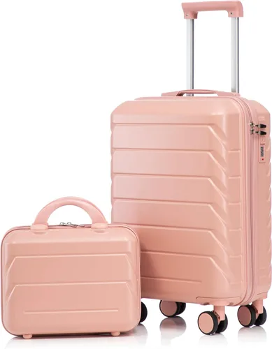 Vista 10 de GDFStudio Juego de equipaje de 3 piezas de 20/24/28 pulgadas, maleta giratoria de carcasa dura ABS con ruedas silenciosas de 360°, Beige, Moderno