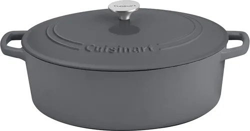 Vista 10 de Cuisinart Freidora de pollo de hierro fundido de 12 pulgadas con tapa, capacidad de 4.5 cuartos de galón, interior esmaltado de porcelana, apta