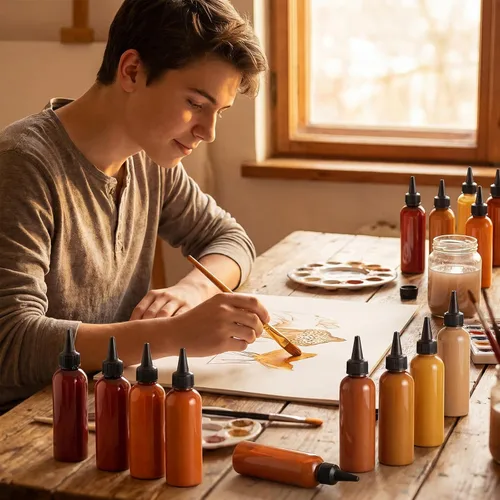 Vista 7 de Tanlade 200 botellas de plástico de 2 onzas para exprimir a granel Boston dispensadoras de aceite vacías para el cabello con tapa para aceites