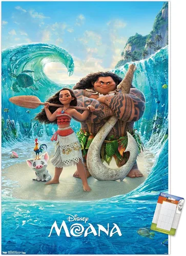 Vista 14 de Trends International Disney Moana - Póster de pared con suelo oceánico, 22.4 pulgadas de largo x 14.7 pulgadas, versión enmarcada en madera