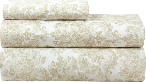 Vista 42 de ROYALE LINENS Juego de sábanas de 300 hilos 100% algodón peinado de fibras largas, 4 piezas, 1 sábana bajera, 1 encimera y 2 fundas de almohada