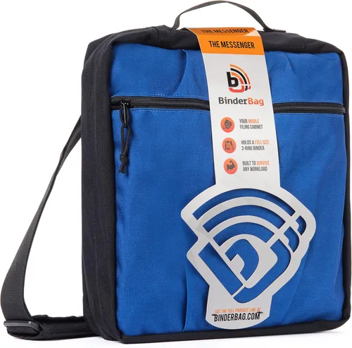 Vista 2 de binderbag portafolios clásico cierre Binder Bolsa Azul