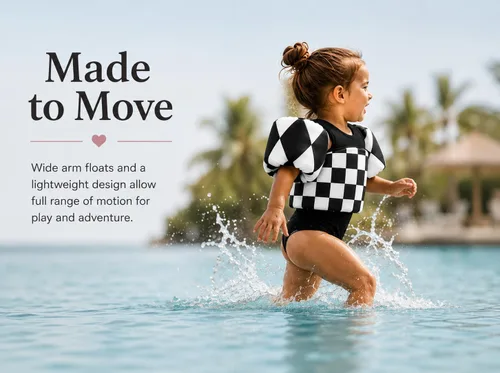 Vista 6 de KIDSco Swim Vest for Kids 30-50 lbs. A Puddle Jumper Swimming Float Aid with Shoulder Straps and Arm Water Wings. for Boys and Girls Aged 2-6