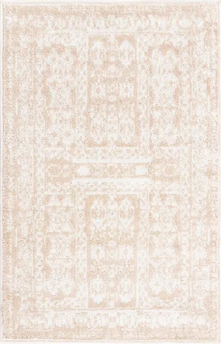Vista 2 de Unique Loom Oxford Collection - Alfombra rectangular de 2 x 3 pies 1 pulgada, color beige y marfil