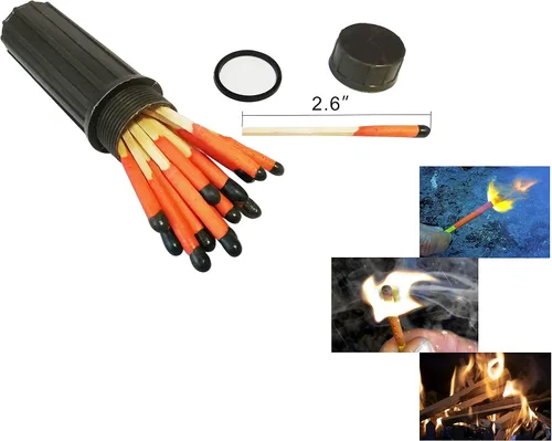 Vista 3 de Iniciador de fuego de emergencia Magnesio 6 bolsas a prueba de clima fósforos camping senderismo bushcraft+1 de caja de lata gratis