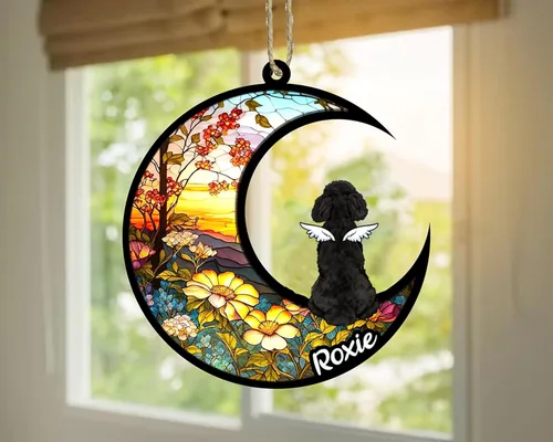 Vista 551 de LOVELYPOD Adorno de Navidad personalizado para perro Basset Hound (marrón) Basset Hound (marrón) adorno para atrapasoles de perro, razas de perros