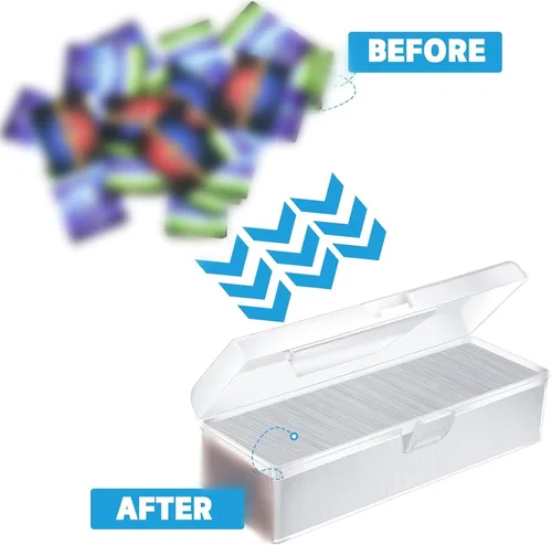 Vista 5 de Vicenpal Caja de almacenamiento de tarjetas coleccionables de plástico transparente, juego de cajas de tarjetas para 600-1000 Plus, portátil