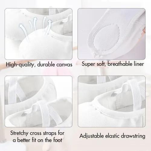 Vista 3 de TIEJIAN Ballet Shoes for Girls, Toddler Ballet Shoes, Girls Ballet Slippers(ToddlerLittle KidBig Kid)