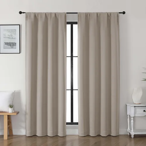 Vista 73 de Gwine Cortinas opacas para dormitorio, 54 pulgadas de largo, paneles de cortina de ventana con aislamiento térmico y reducción de ruido, cortinas