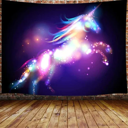 Vista 6 de JAWO Tapiz de dragón de fantasía, tapiz de galaxia azul castillo de animales geniales para colgar en la pared para niños y hombres, tapices, manta