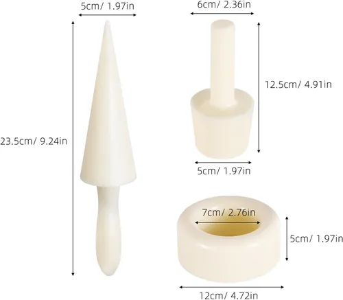 Vista 10 de UPKOCH Moldeador de cono de helado de cocina, rodillo de cono crujiente, kit de molde de cono de helado, máquina de rollos de huevos, 9.25 pulgadas
