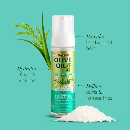 Vista 10 de ORS Aceite de oliva Max Moisture Curl Defining Mousse 7 onzas