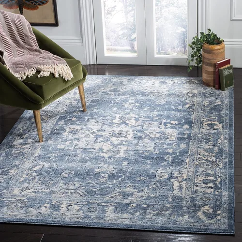 Vista 13 de SAFAVIEH - Alfombra decorativa de la colección Charleston, 2 pies x 4 pies, marfil y azul marino, diseño tradicional, ideal para áreas de alto