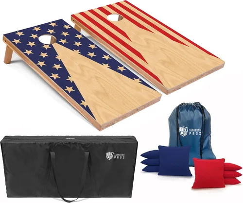 Vista 10 de Tailgating Pros Cornhole Board Set w/Bean Bags and Carrying Case - 4'x2' Corn Hole Toss - Tournament and Lightweight Options - Optional LED Lights
