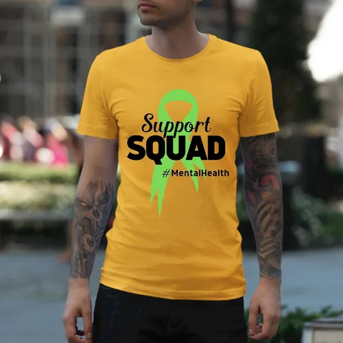 Vista 4 de Mental Health Awareness Support Lime Green Ribbon Wristband for Men and Women Men Women White Gray T shirt