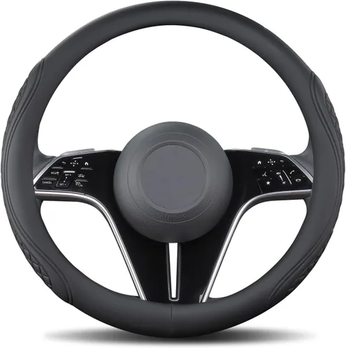 Vista 7 de Funda de cuero para volante compatible con Hyundai Palisade Elantra Santa Fe Tucson Sonata Santa Cruz Kona Accent Ioniq Venue Genesis Hybrid N Line