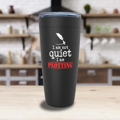 Vista 3 de Writer Black Edition - Vaso vikingo de 20 onzas - Not Quiet I'm Plotting - Amantes de los libros de autor, escritura, freelancer, narrador, editor