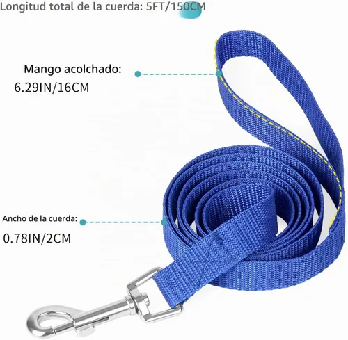 Vista 2 de Hypeety Correa de entrenamiento para perros con correa de nailon fuerte 3 PZAS