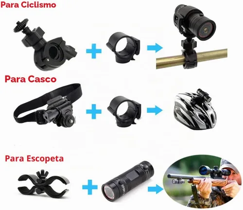 Vista 6 de Cámara de vídeo, 1080P deportes acción cámara casco cámara con tarjeta 32G SD