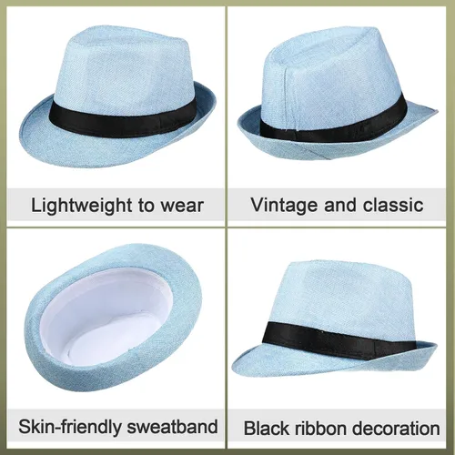 Vista 3 de 22 sombreros de paja para hombres y mujeres, sombreros cubanos a granel, sombreros de fiesta, sombrero de Panamá, gorras de ala corta, sombreros