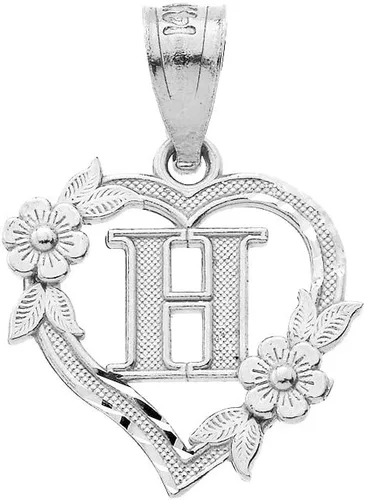 Vista 10 de Colgante de plata de ley con inicial de corazón para mujer, colgante de letra para mujer