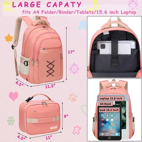 Vista 4 de HotAdsFW Mochila escolar para niños, adolescentes, mujeres, hombres y niñas, mochila de viaje para escuela primaria, secundaria, universidad