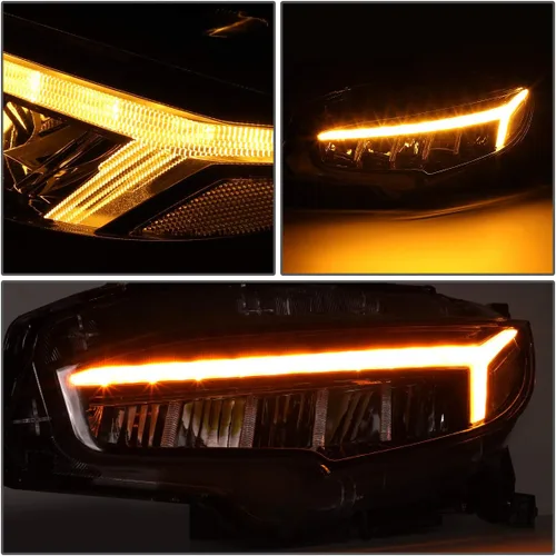 Vista 3 de Auto Dynasty Par de lámparas LED DRL estilo DRL secuencial para faros delanteros compatibles con Honda Civic 16-18