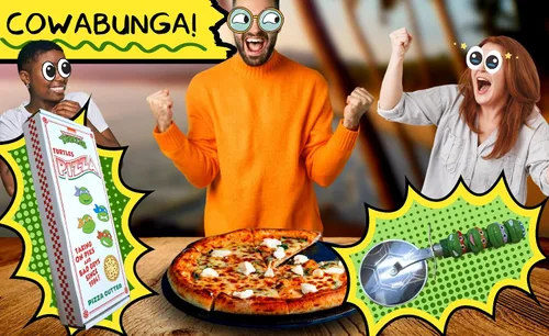 Vista 8 de Teenage Mutant Ninja Cortador de pizza de tortugas Cortador de pizza TMNT Cortador de rueda de pizza TMNT Suministros de fiesta de pizza TMNT