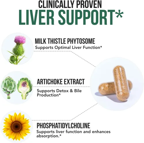 Vista 4 de SoActive® Milk Thistle: fitosoma de cardo mariano 10 veces más eficaz, optimizado para silybina bioactiva esencial A & B Plus Bilear® extracto