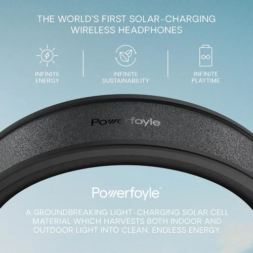 Vista 2 de Urbanista Powerfoyle - Auriculares con cancelación activa de ruido con energía solar y tiempo de reproducción infinito, auriculares inalámbricos