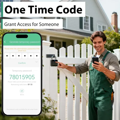 Vista 6 de Candado de huellas dactilares con código, cerradura de combinación para casillero con acceso a la aplicación Bluetooth, cerradura de puerta digital