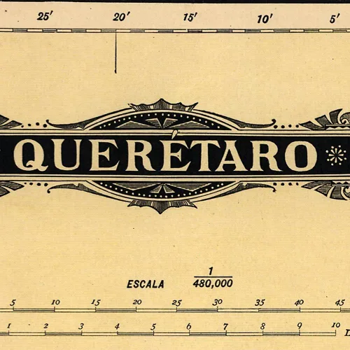 Vista 2 de Mapa de queraetaro from Atlas mexicano Circa 1884 – 32" alta X 24" de ancho (813 mm Alta X 610 mm de ancho)