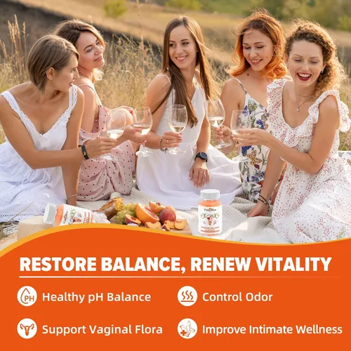 Vista 3 de Gomitas de equilibrio femenino prémium para mujer, gomitas probióticas de piña hawaiana para equilibrio del pH, salud vaginal y apoyo inmunológico