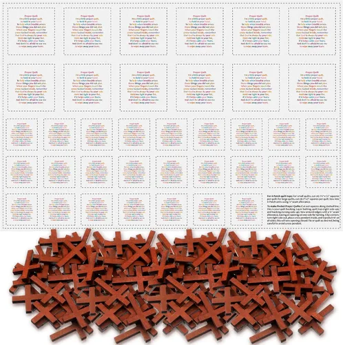 Vista 10 de Panel de edredón de bolsillo con pequeñas cruces de madera, mini edredón de bolsillo para oración de escritura, regalo religioso y espiritual