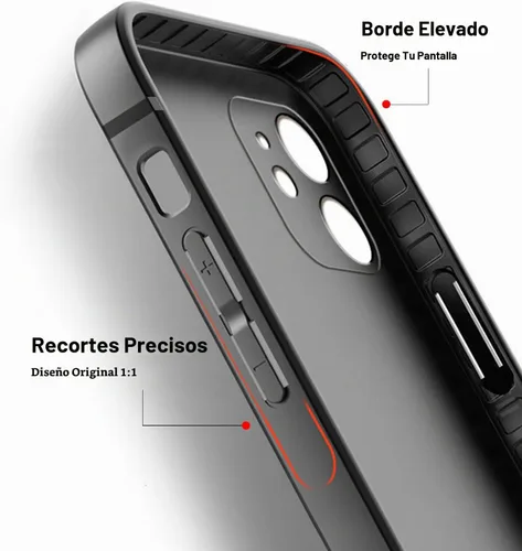 Vista 3 de TENOC Funda para teléfono compatible con iPhone 11, color negro, antihuellas, antigolpes, mate, para 6.1 pulgadas