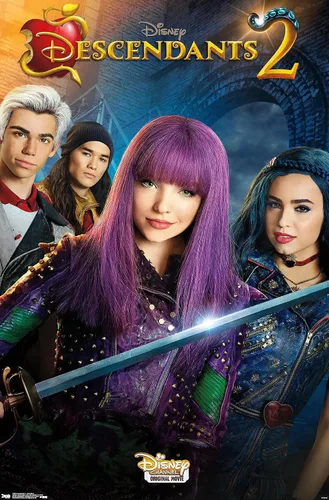 Vista 13 de Trends International Disney Descendants 2 - Póster de pared de una hoja, 14.725 x 22.375 pulgadas, versión enmarcada de madera de granero