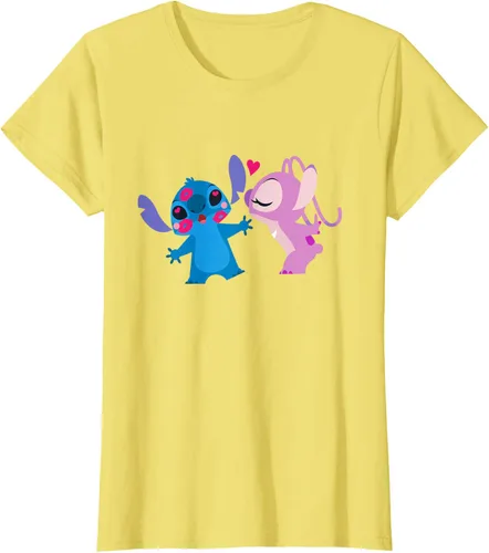 Vista 36 de Disney Stitch and Angel - Camiseta para el día de San Valentín Negro