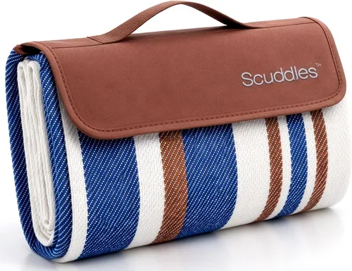 Vista 11 de scuddles Manta compacta de pícnic, tapete extragrande de 79 x 59 pulgadas para exteriores con diseño impermeable de 3 capas, forro polar suave