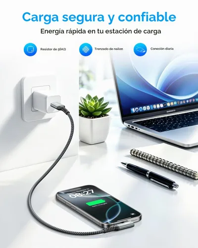 Vista 6 de Cable CarPlay 0.24 m, Cable de Transferencia de Datos de Alta Velocidad USB A a C 3.1 Gen 2 de 10 Gbps Ángulo Recto, Compatible con Android Auto Gris