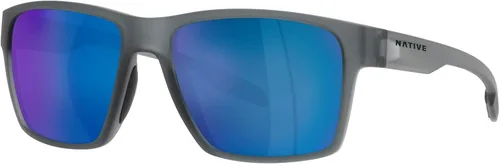 Vista 2 de Native XD9041 Breck Square - Gafas de sol para hombre, cristal ahumado mateazul polarizado, 2.205 in, Cristal ahumado matepolarizado espejo azul