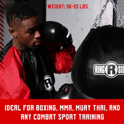Vista 11 de Ringside Head Shot Heavy Bag, Soft-Filled, Powerhide Punching Bag for Boxing, MMA, Muay Thai, and More, Includes Heavy Bag Chain and Swivel