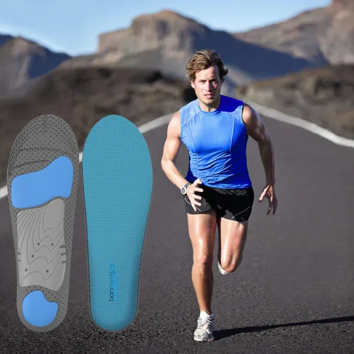 Vista 3 de bonmedico Plantillas de gel de alto rendimiento – Insertos de zapatos que absorben los golpes para hombres y mujeres, recortados para adaptarse a