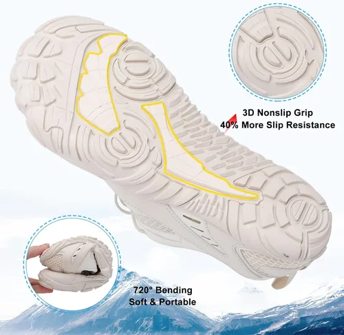 Vista 4 de Lefflow Zapatos de agua de senderismo para mujer, minimalistas, para playa, piscina, caminar, zapatos deportivos Caja de punta ancha